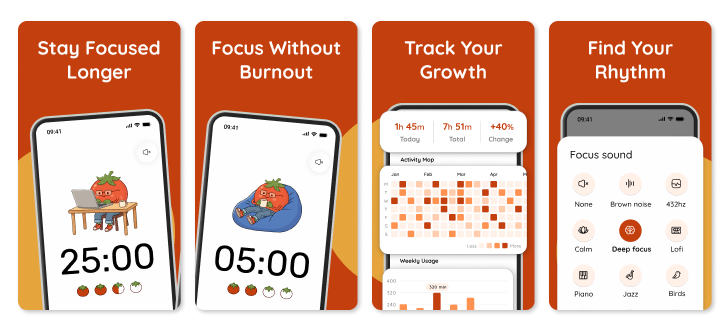 Pompom pomodoro timer app
